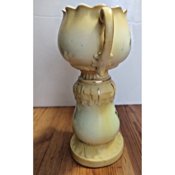 Antique Vase Double Handled Floral Hand Painted & Gilded Austrian Porcelain 7.5” - Picture 6 of 11